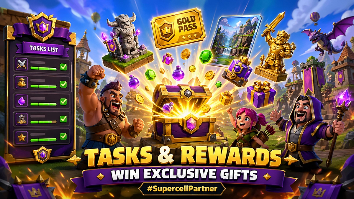 Gold Task Win Exclusive Rewards – Tasks & Gifts | Free Gold Pass, Sceneries & More