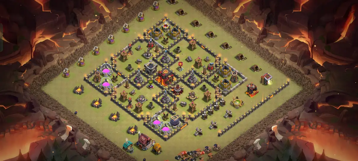 TH10 War Base Anti 2 Star and Anti Dragon Copy Layout