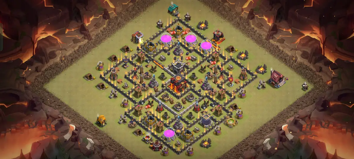 TH10 War Base Anti 2 Star Anti Dragon Layout with Copy Link