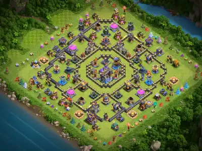Layout TH18 War Base Anti 2 Star Ring Layout Copy Link