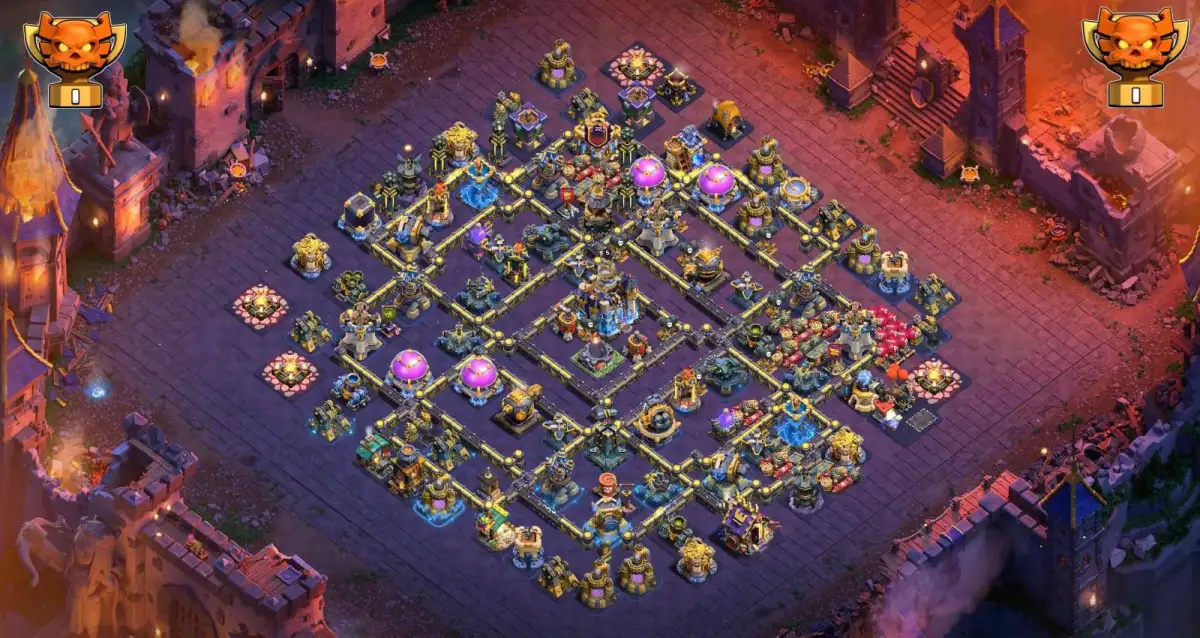 TH18 War Base Layout for Clash of Clans Anti 2 Star