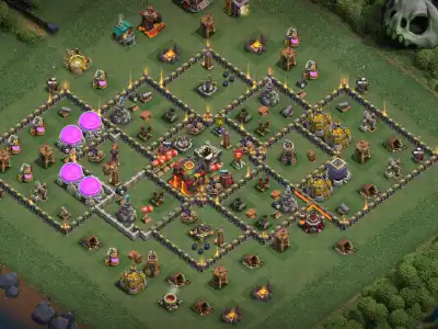 Layout TH10 War Base Anti Air Layout for Legend League
