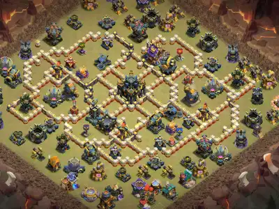 Layout TH17 War Base Layout for Clash of Clans Anti 2 Star