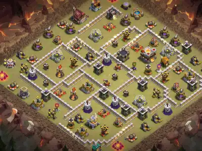 Layout TH11 War Base for CoC with Offset Town Hall | War Badr