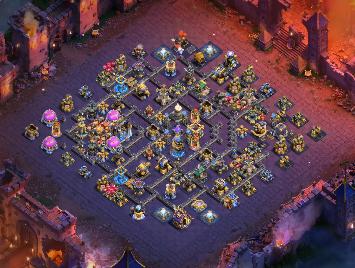 TH18 War Base for Clash of Clans with Tough Town Hall Path