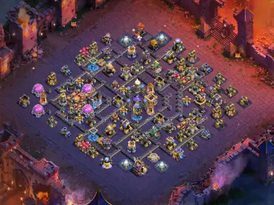 Layout TH18 War Base for Clash of Clans with Tough Town Hall Path