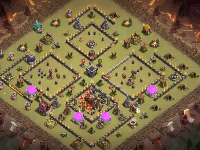 Layout TH10 War Base Anti 2 Star Layout for Clash of Clans