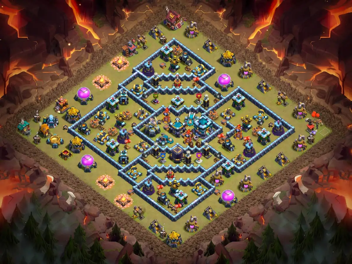 TH13 War Base for coc vs Electro Dragon - war badr