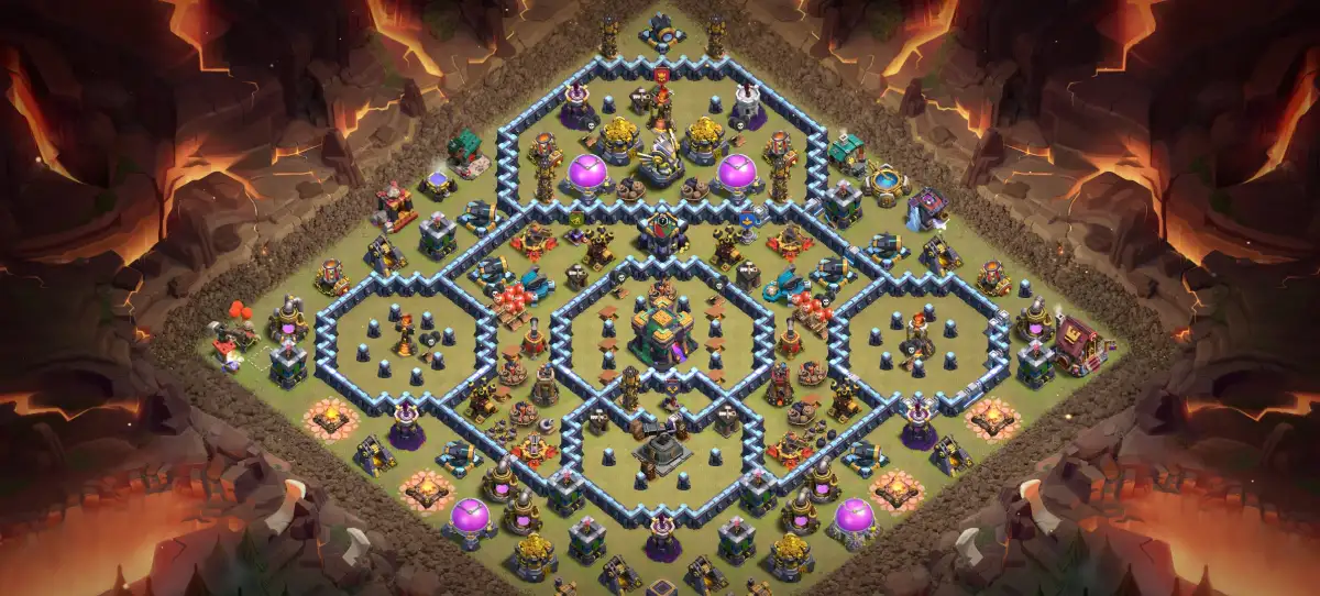 TH14 War Badr Defense Base for COC with Copy Link