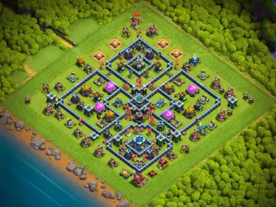Layout TH13 Farming Base Anti 3 Star Layout for Clash of Clans