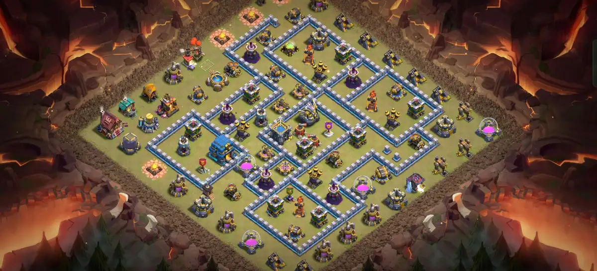 TH12 War Base for CoC Anti 3 Star Hybrid Copy Link