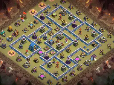 Layout TH12 War Base for CoC Anti 3 Star Hybrid Copy Link