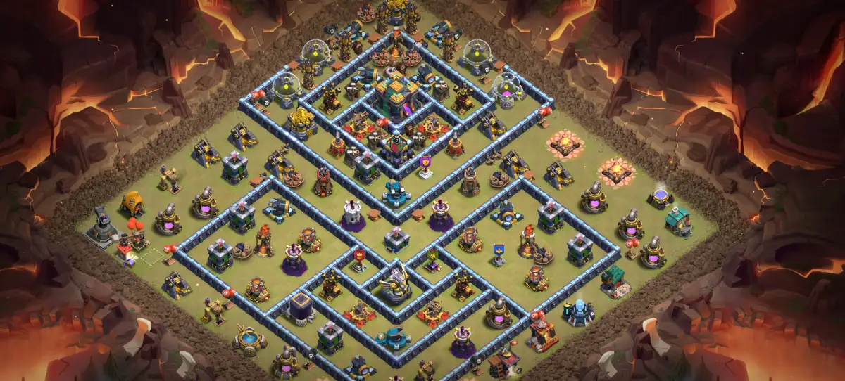 TH14 War Base for Clash of Clans with Anti 2 Star Core