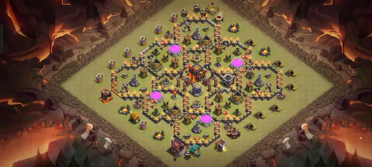 TH10 War Base Anti 2 Star Layout for Clash of Clans