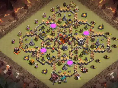 Layout TH10 War Base Anti 2 Star Layout for Clash of Clans