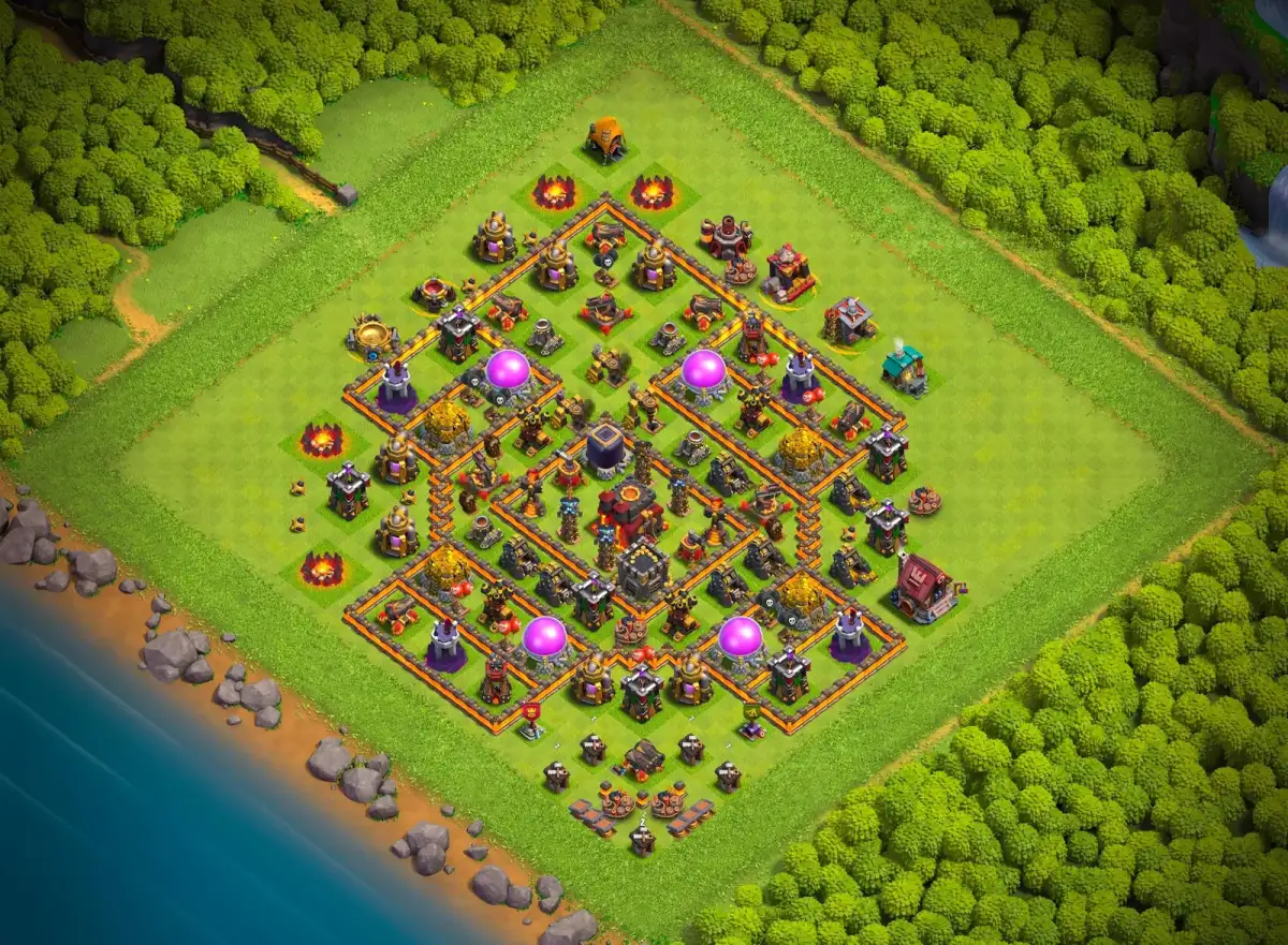 TH10 Farming Base Copy Link for Safe Gold and Dark Elixir