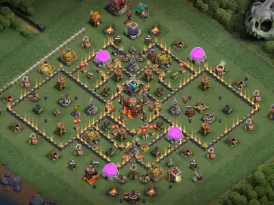 Layout TH10 Anti 3 Star War Base Layout for Air Defense Hits