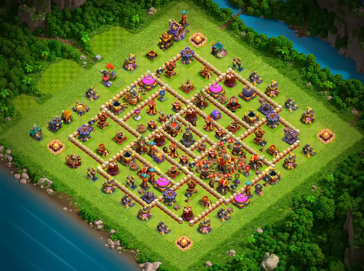 TH16 Anti 2 Star War Base Layout for Clash of Clans