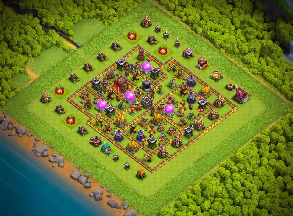 TH10 Defense Base Layout for Clash of Clans Copy Link
