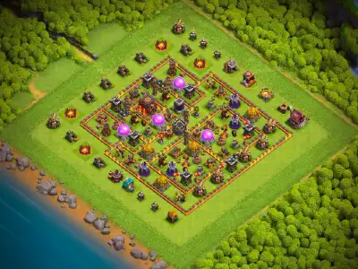 Layout TH10 Defense Base Layout for Clash of Clans Copy Link
