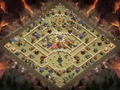 Layout TH16 War Base Anti 3 Star for Clash of Clans Copy Link