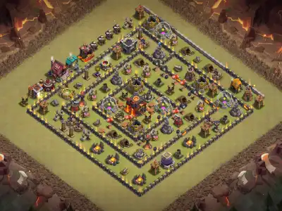 Layout TH10 Anti 2 Star War Base Layout | Solid Clash of Clans Defense
