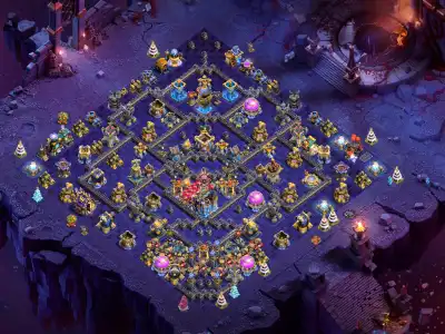 Layout TH18 War Base with Offset Town Hall and Split Core
