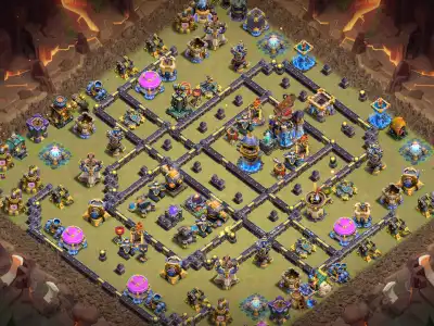 Layout TH18 War Base with Boxed Core for Anti 3 Star Hits
