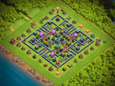 Layout TH13 Farming Base Anti 3 Star Layout with Copy Link