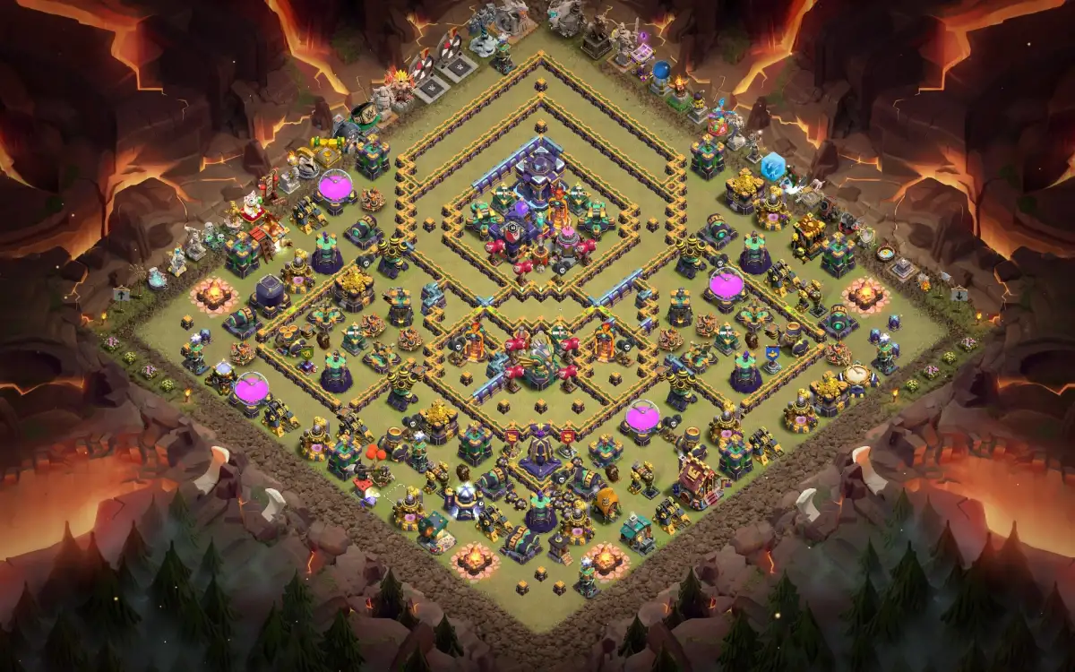 TH15 War Base with Central Monolith Ring Core