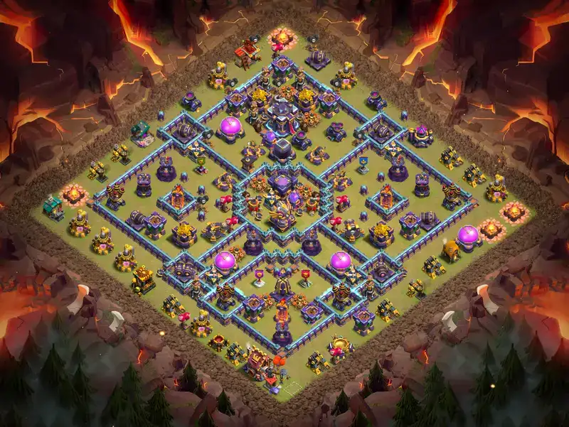TH15 War Base Anti 3 Star Ring Layout with Copy Link
