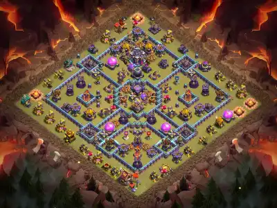 Layout TH15 War Base Anti 3 Star Ring Layout with Copy Link