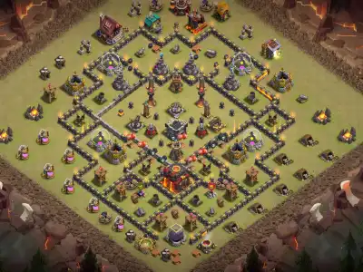 Layout TH10 Anti 3 Star Hybrid Base for Clash of Clans War