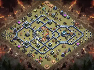 Layout TH13 War Base Anti 3 Star for Clash of Clans Copy Link