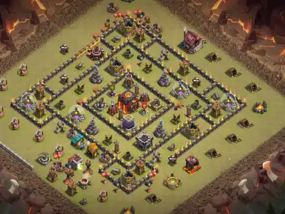Layout TH10 War Base Anti 3 Star | Anti Dragon Copy Layout