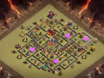 Layout TH10 War Base Anti 2 Stars vs Dragon Attacks Copy Link