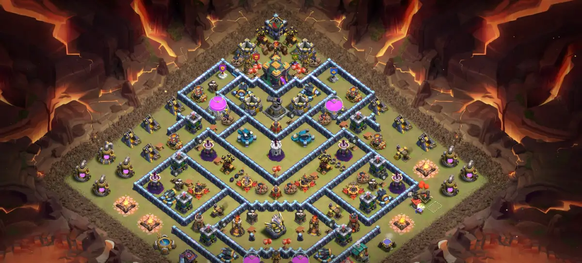 TH14 Defense Base Layout for Clash of Clans Copy Link