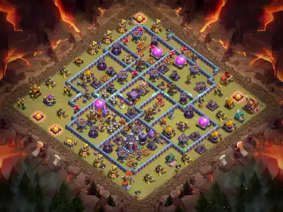 Layout TH15 War Base Anti 3 Star Layout for Clash of Clans