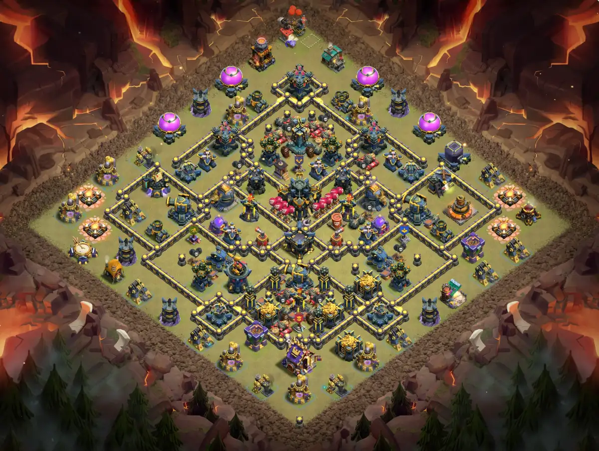 TH17 War Base Anti 3 Star Ring Layout with Copy Link