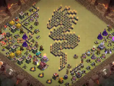 Layout TH11 Troll Base Layout with Dragon Art Copy Link