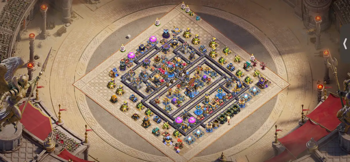 TH18 War Base with Split Core and Anti Air Pathing