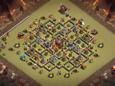 Layout TH10 Farming Base Link with Safe Dark Elixir Ring