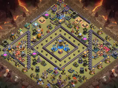 Layout TH18 Unbreakable War Base with Trap-Heavy Core – Copy Link