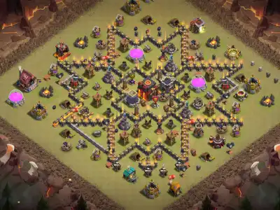 Layout TH10 War Base Anti Everything for Clash of Clans Copy Link