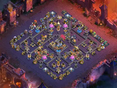 Layout TH18 War Base Anti 3 Star Ring Style Layout with Copy Link