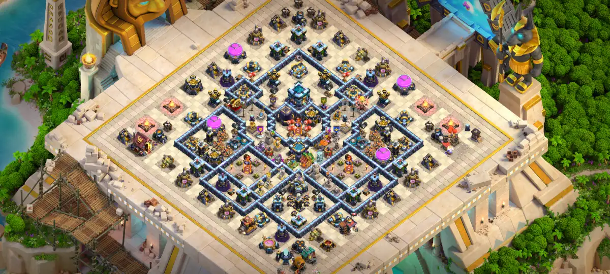 TH13 War Hybrid COC Base Layout with Anti 3 Star Ring
