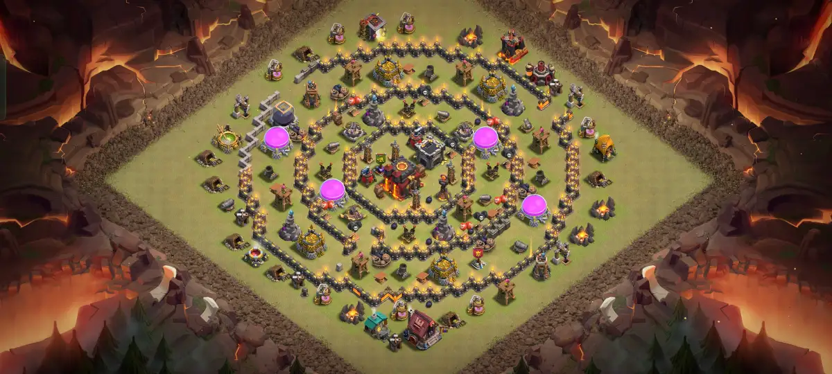 TH10 War Base Anti 3 Star Hybrid Layout with Copy Link