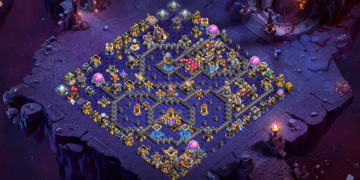 TH18 War Base with Split Core and Anti 3 Star Pathing