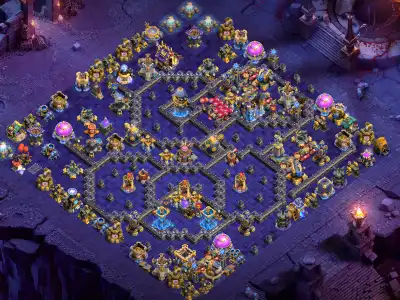 Layout TH18 War Base with Split Core and Anti 3 Star Pathing