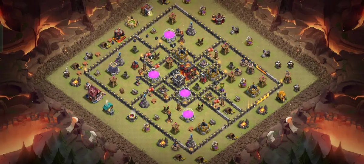 TH10 War Base Anti Air Dragon Layout with Copy Link